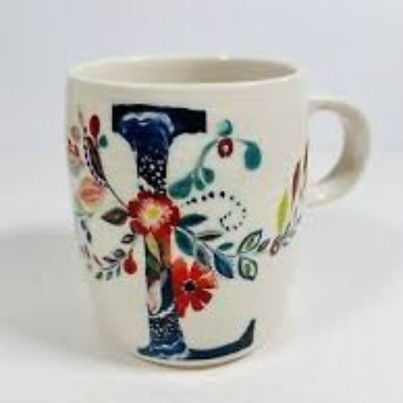 ANTHROPOLOGIE Starla Halfmann L Monogram Mug - NEW - Picture 1 of 5